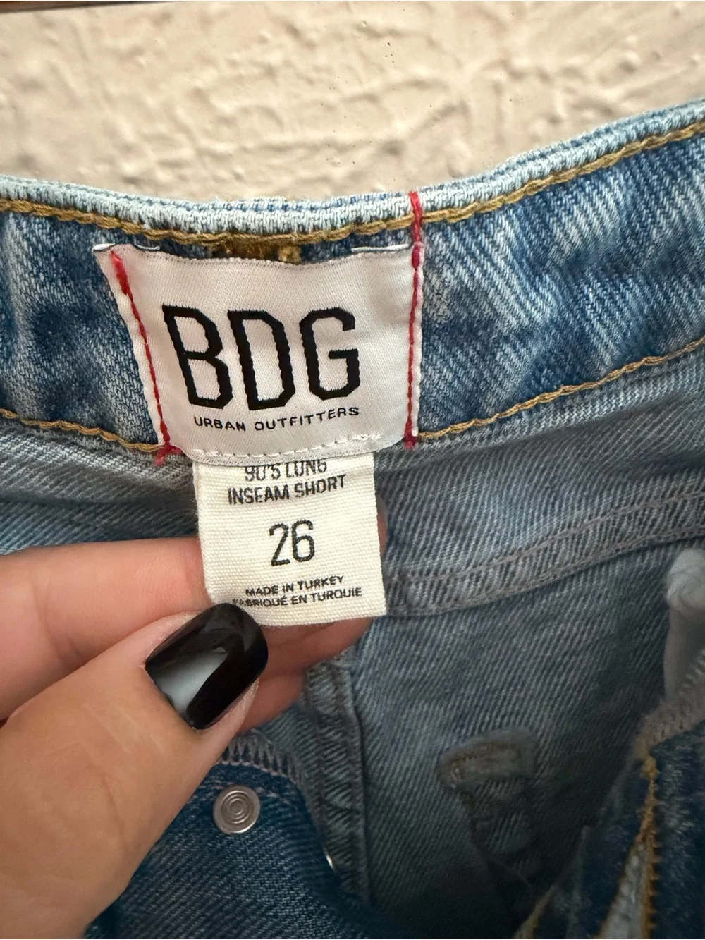 BDG Urban Outfitters 90s Long Inseam Distressed Cutoff Denim Shorts | Size 26